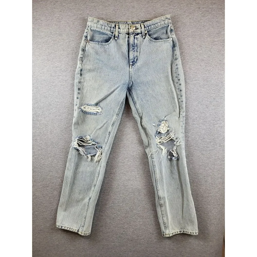 Rag & BoneWomens Mid-Rise Ankle Cigarette Madison Distressed Jeans size 26